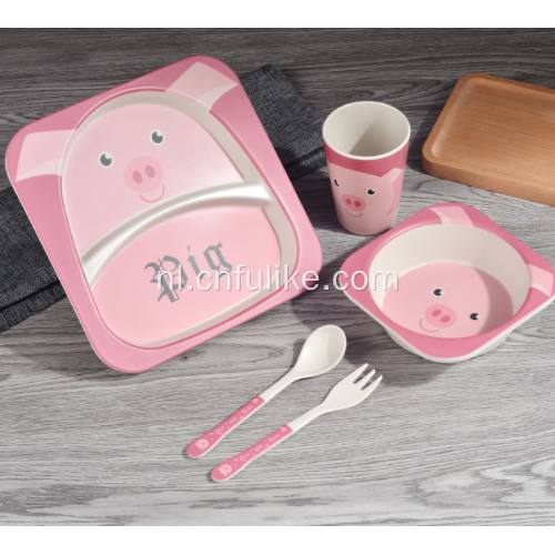 Fun Design Bamboo Kids Dish Set